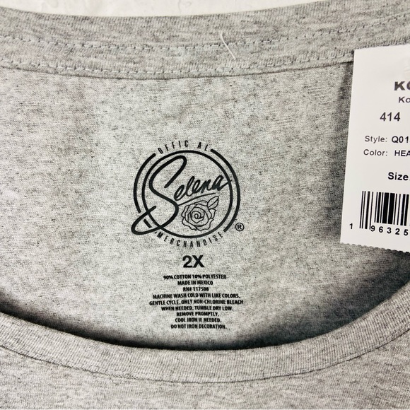 NWT SELENA FOREVER heather gray cotton short sleeve shirt size 1X - Picture 8 of 10